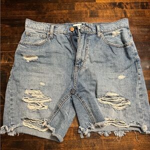 RSQ Light Blue Distressed Jean Shorts